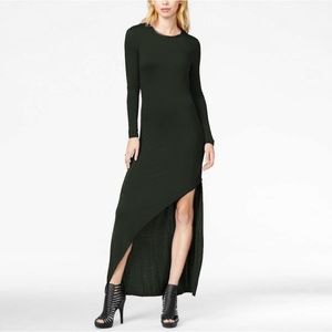 GUESS Long Sleeve Asymmetric Maxi Dress